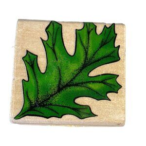 Mounted Rubber Stamp‎ Leaf Fall Maple Oak 1.5"